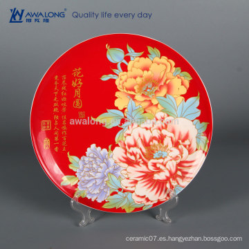 Bastante Diseño Flor Pintura Foto Personalizada Hueso Fino China Decorativas Platos De Mosaico, Decorativas Placas De Cerámica Para La Boda